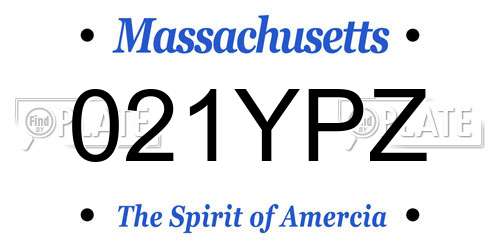 021YPZ Massachusetts License Plate