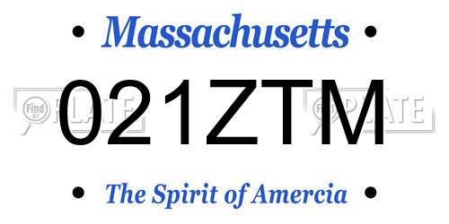 021ZTM Massachusetts License Plate