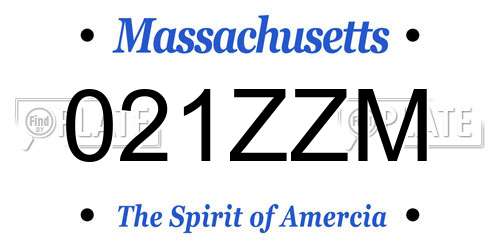021ZZM Massachusetts License Plate