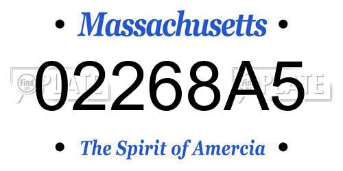 02268A5 Massachusetts License Plate