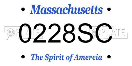 0228SC Massachusetts License Plate