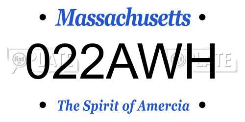 022AWH Massachusetts License Plate