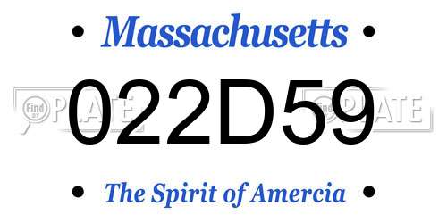 022D59 Massachusetts License Plate