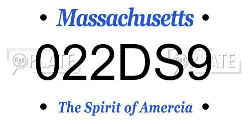022DS9 Massachusetts License Plate