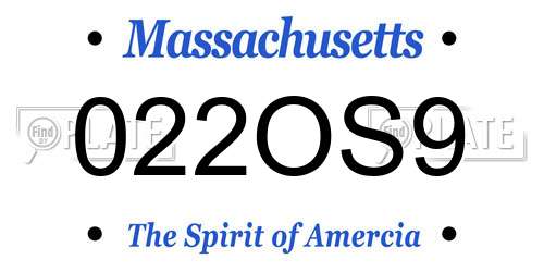 022OS9 Massachusetts License Plate