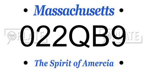 022QB9 Massachusetts License Plate