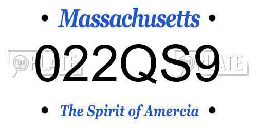 022QS9 Massachusetts License Plate