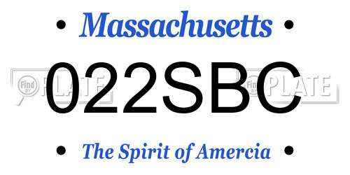 022SBC Massachusetts License Plate