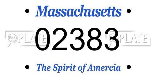 02383 Massachusetts License Plate