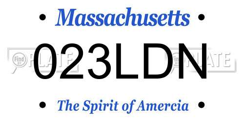 023LDN Massachusetts License Plate