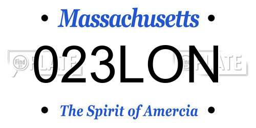023LON Massachusetts License Plate