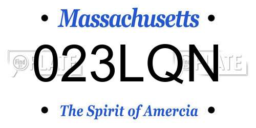023LQN Massachusetts License Plate