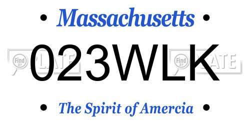 023WLK Massachusetts License Plate