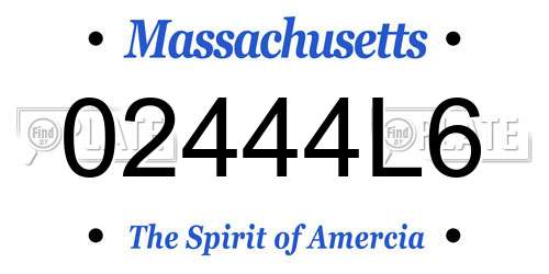 02444L6 Massachusetts License Plate