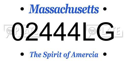 02444LG Massachusetts License Plate