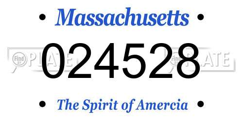 024528 Massachusetts License Plate