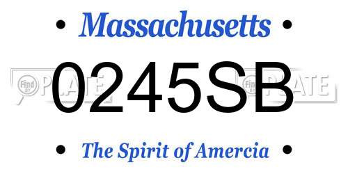 0245SB Massachusetts License Plate