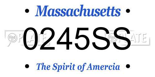 0245SS Massachusetts License Plate