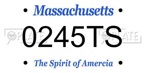 0245TS Massachusetts License Plate