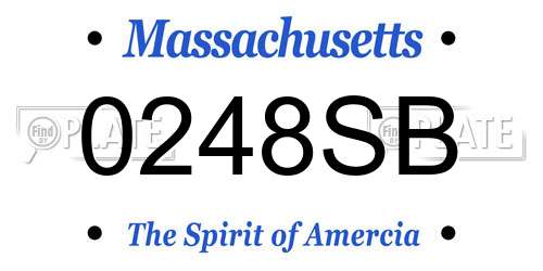 0248SB Massachusetts License Plate