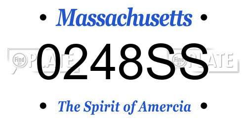 0248SS Massachusetts License Plate