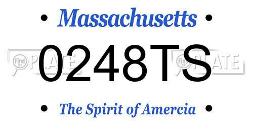 0248TS Massachusetts License Plate
