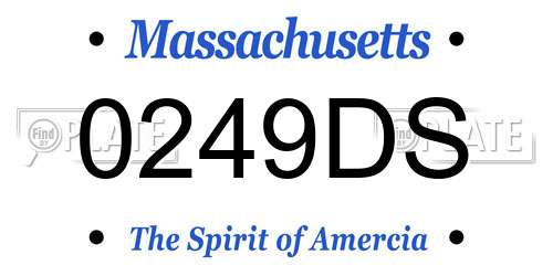 0249DS Massachusetts License Plate