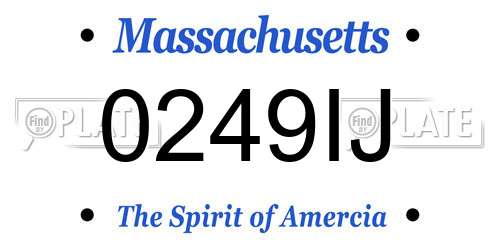 0249IJ Massachusetts License Plate