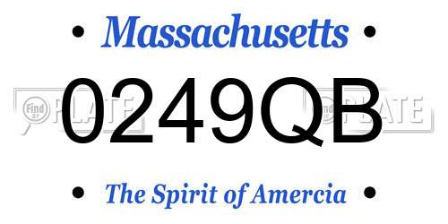 0249QB Massachusetts License Plate