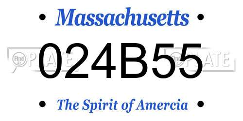 024B55 Massachusetts License Plate