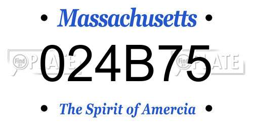 024B75 Massachusetts License Plate