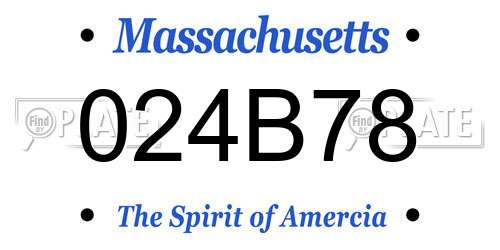024B78 Massachusetts License Plate