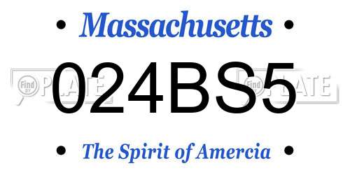 024BS5 Massachusetts License Plate