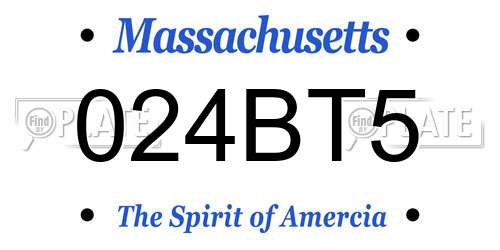 024BT5 Massachusetts License Plate
