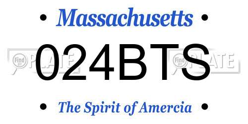024BTS Massachusetts License Plate