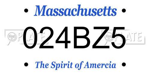 024BZ5 Massachusetts License Plate