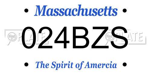 024BZS Massachusetts License Plate