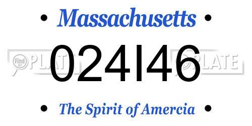 024I46 Massachusetts License Plate