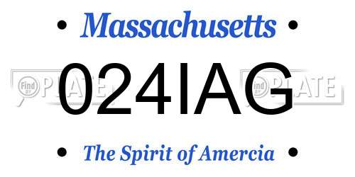 024IAG Massachusetts License Plate