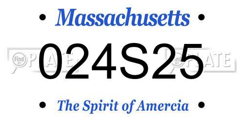 024S25 Massachusetts License Plate