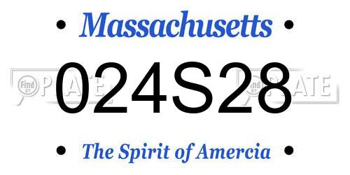 024S28 Massachusetts License Plate