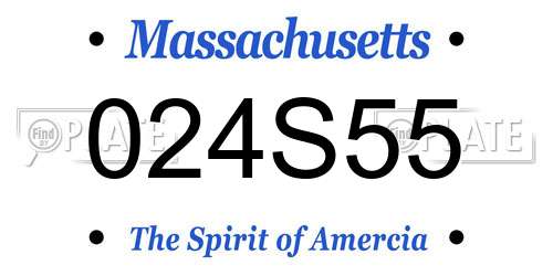 024S55 Massachusetts License Plate