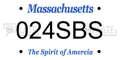 024SBS Massachusetts License Plate