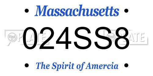 024SS8 Massachusetts License Plate
