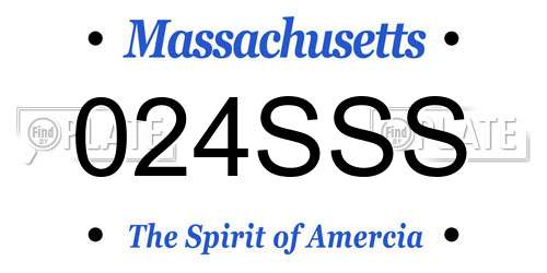 024SSS Massachusetts License Plate