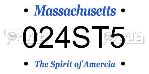 024ST5 Massachusetts License Plate
