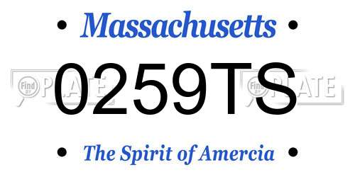 0259TS Massachusetts License Plate