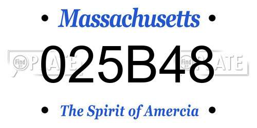 025B48 Massachusetts License Plate