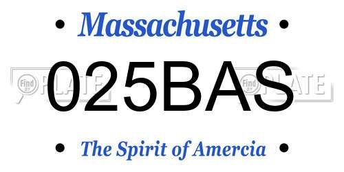025BAS Massachusetts License Plate