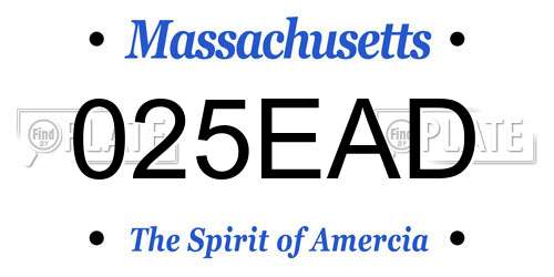 025EAD Massachusetts License Plate
